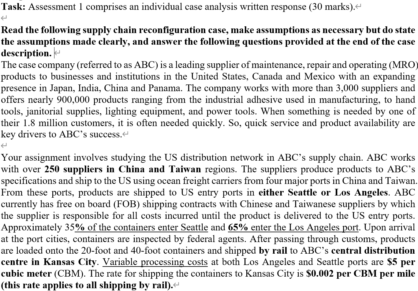 Task: Assessment 1 comprises an individual case