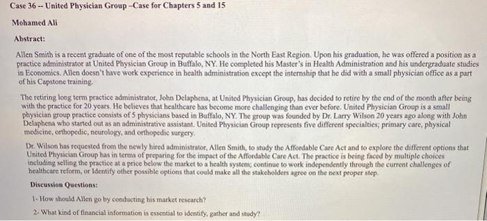 please answer both questions Case 36 -- United