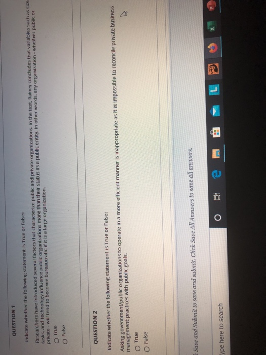 Question 2 Please. QUESTION 1 Indicate whether