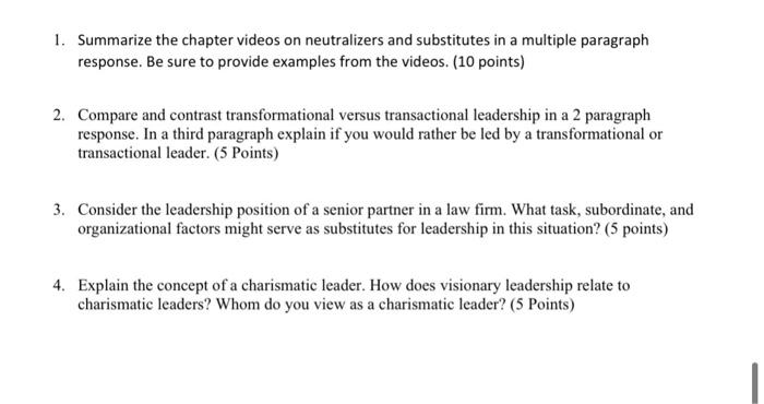 WRITE 5-6 SENTENCES FOR EACH QUESTION 1.