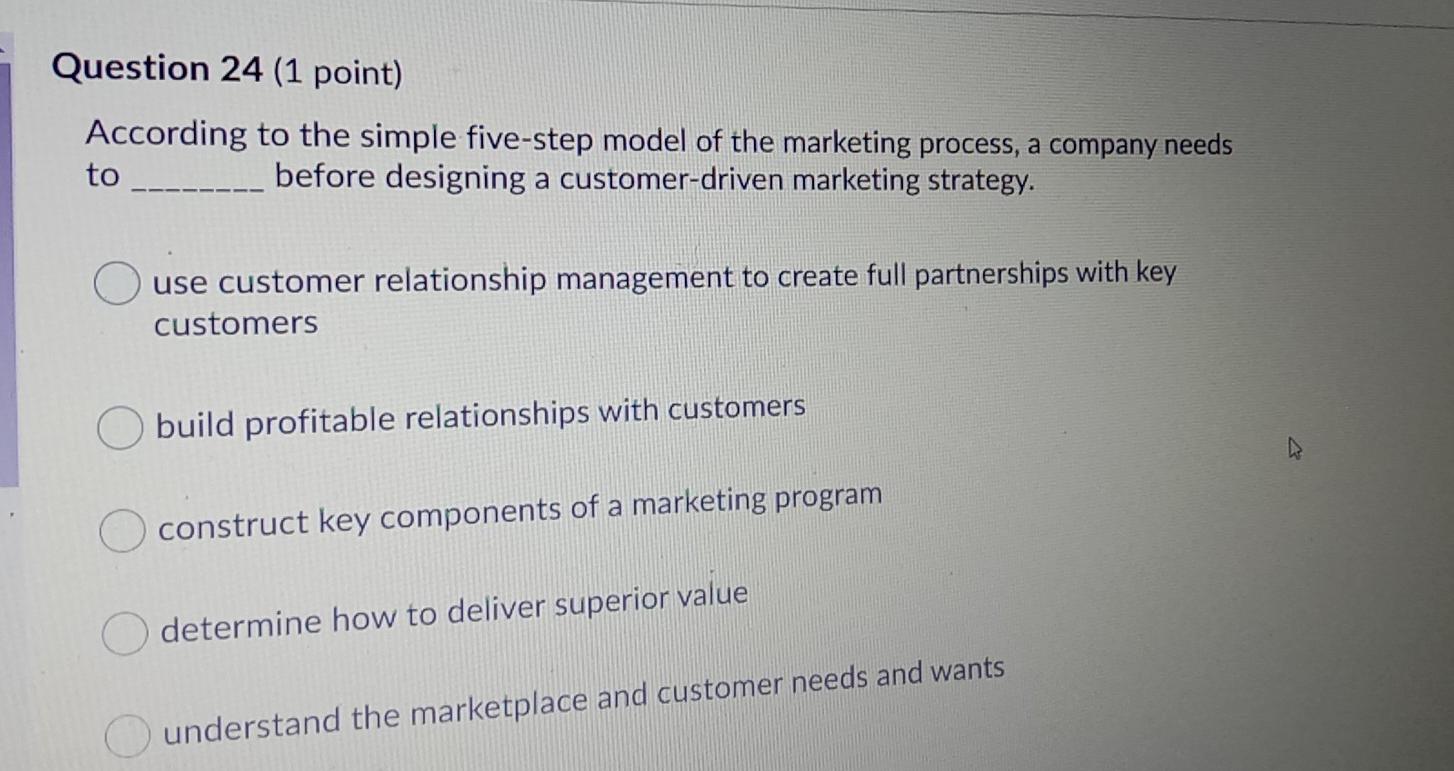 Question 21 (1 point) Competitor intelligence can