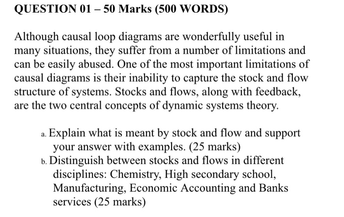 QUESTION 01 50 Marks (500 WORDS) Although causal