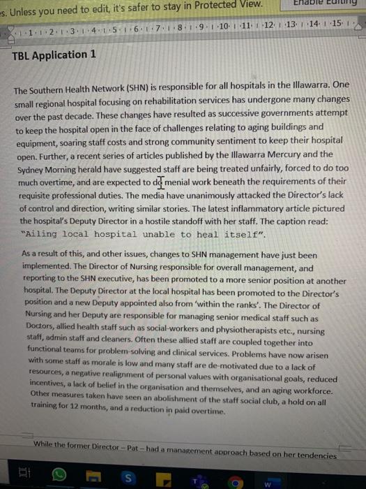 STUDENT COPY TBL Application 3 - Case Continued