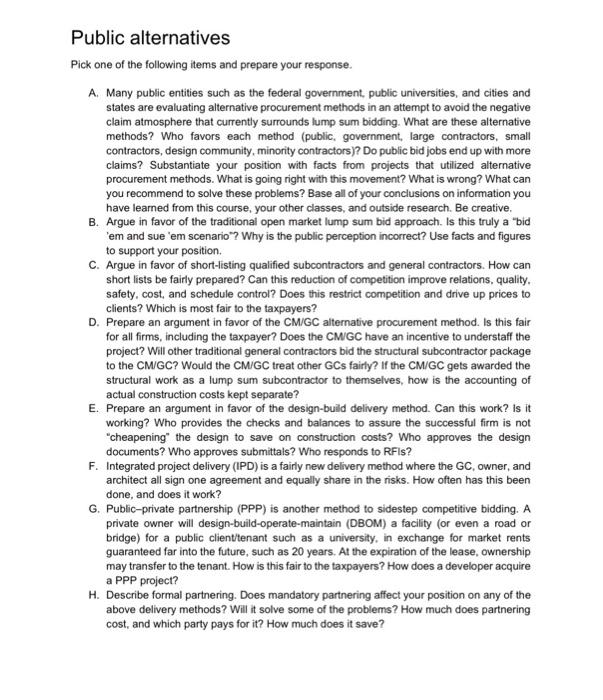 please put the letter for the question that you