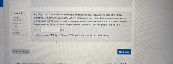 Question 8 Not yet answered Points out of 3.00 A