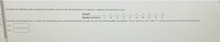 Consider the following data showing the number of