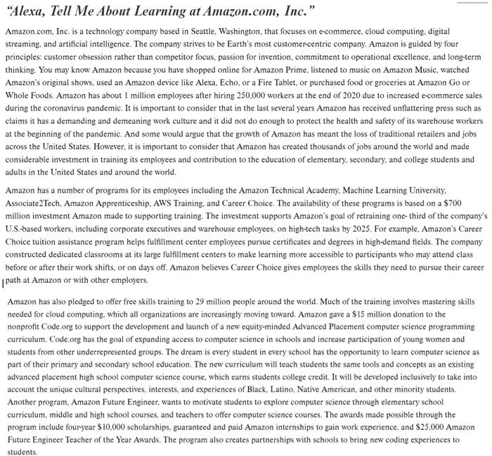 Does learning at Amazon support its business