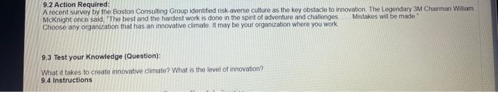 what it takes to create innovative climate?what