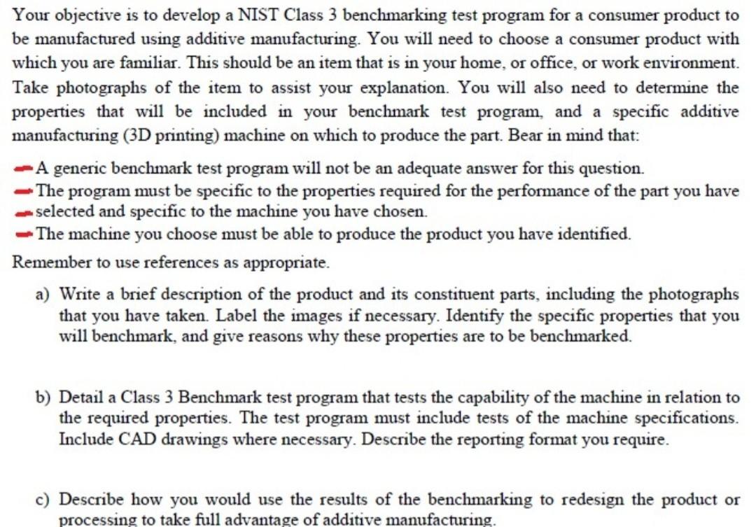 Your objective is to develop a NIST Class 3