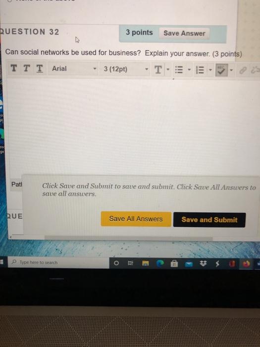 office procedure QUESTION 32 3 points Save Answer