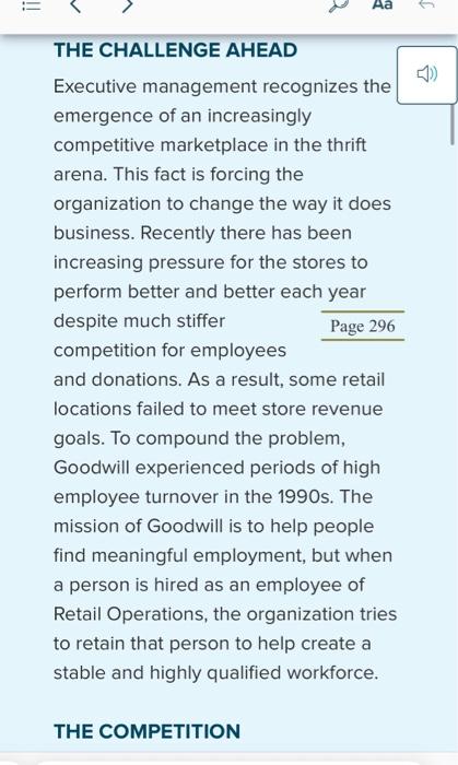 Case Problems: Goodwill Industries of Central