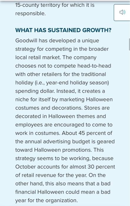 Case Problems: Goodwill Industries of Central