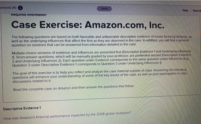 nment #6 Requirea informaron Help Save Case