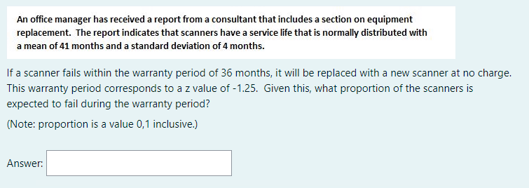 An office manager has received a report from a