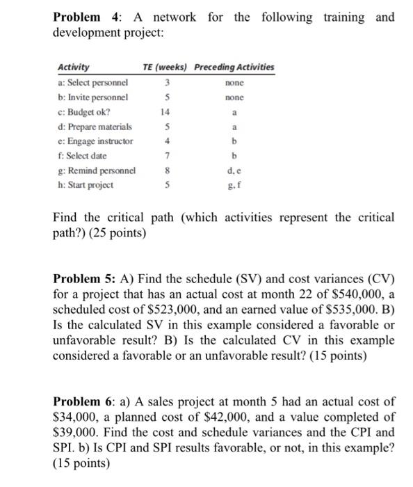 Problem 4: A network for the following training