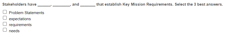 Stakeholders have and that establish Key Mission