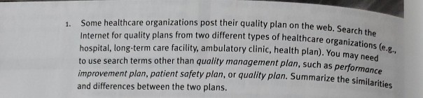 Internet for quality plans from two different
