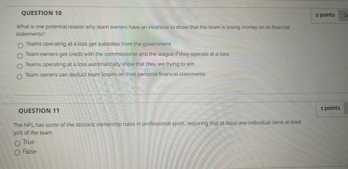 QUESTION 10 2 points S What is one potential
