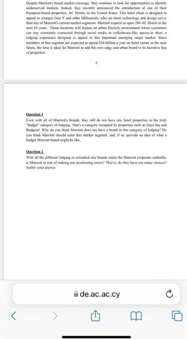 Case Study: Hotel Choices and Their Appeal to