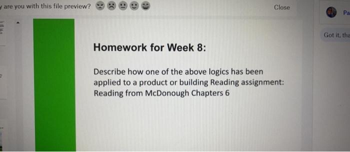 sustainability class home work y are you with