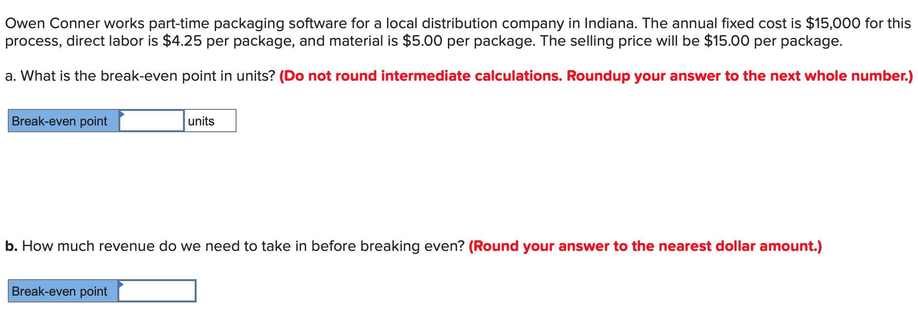 Owen Conner works part-time packaging software