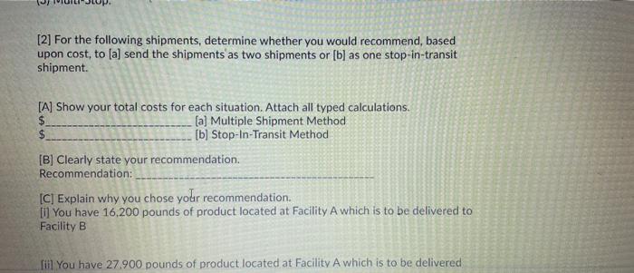 this is all 1 question [2] For the following