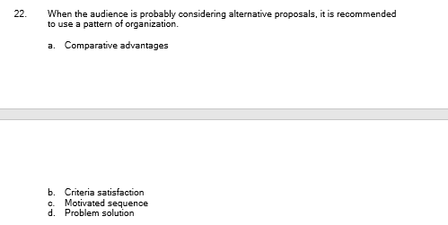 22. When the audience is probably considering