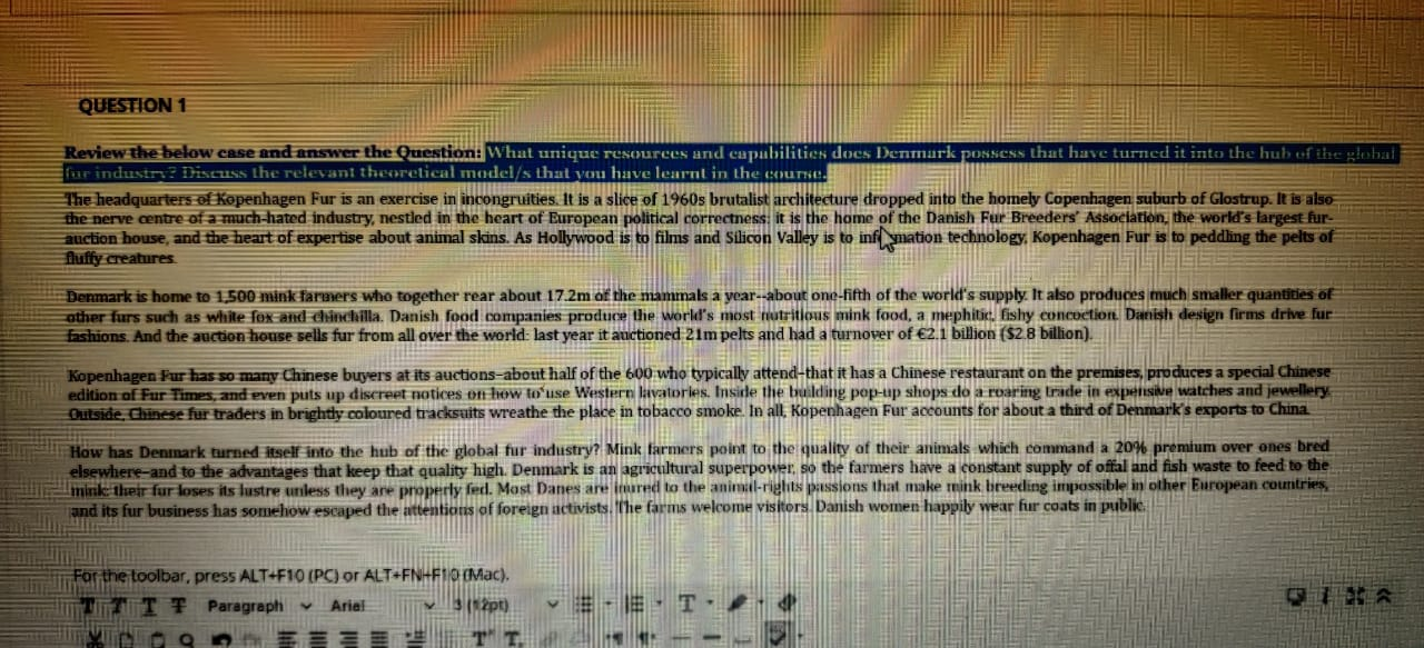 QUESTION 1 Review the below case and answer the