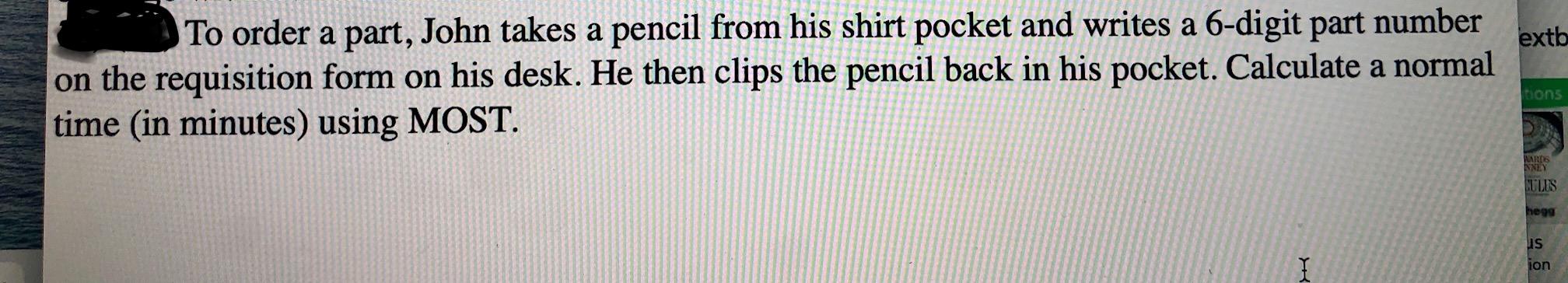 I need help I will rate extb To order a part,