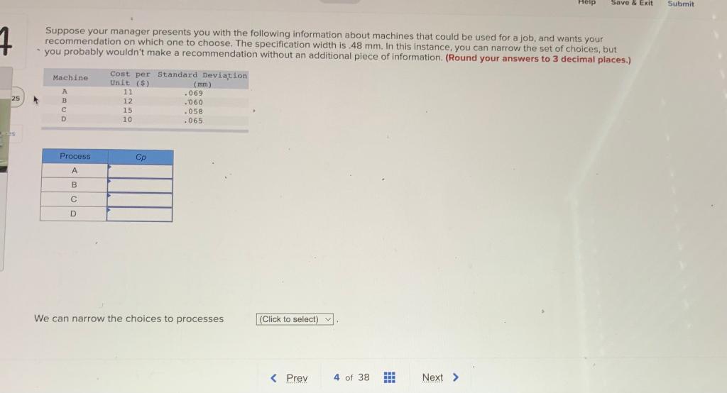 Help Save & Exit Submit Suppose your manager