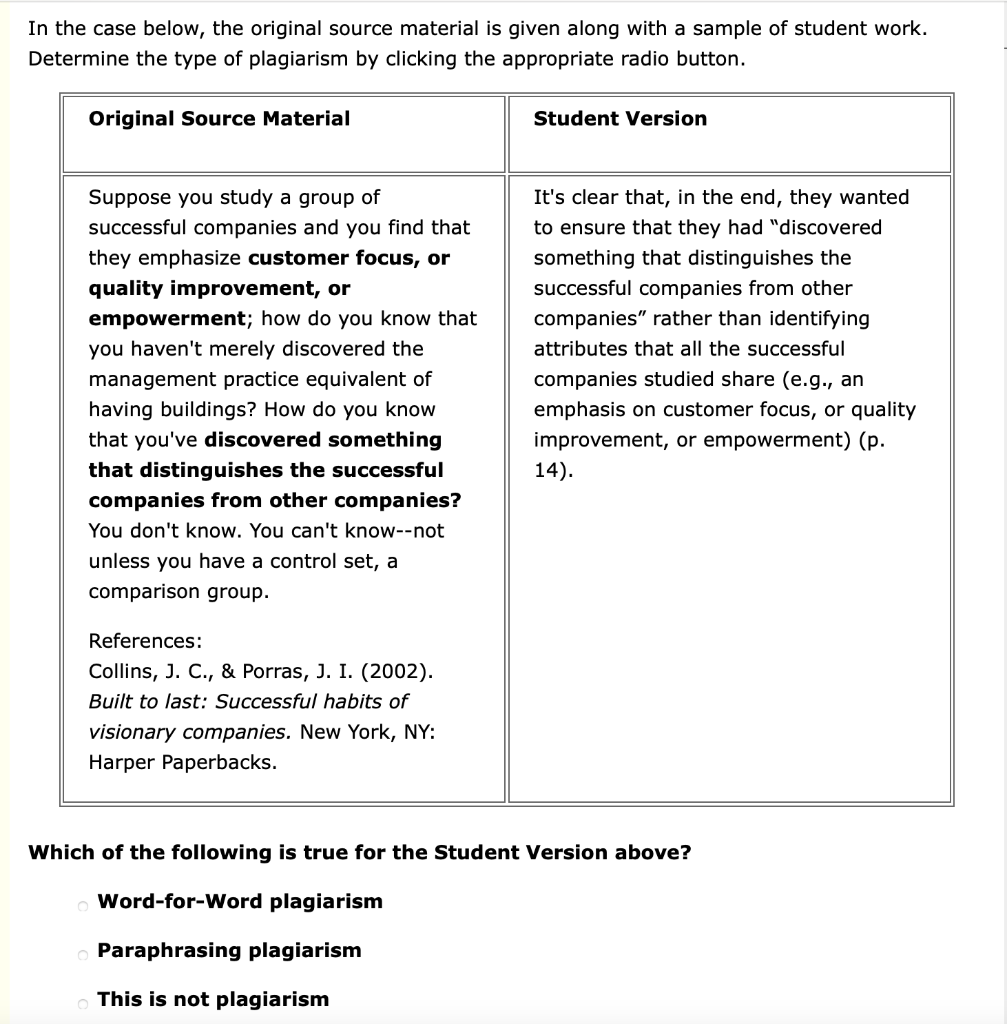 In the case below, the original source material