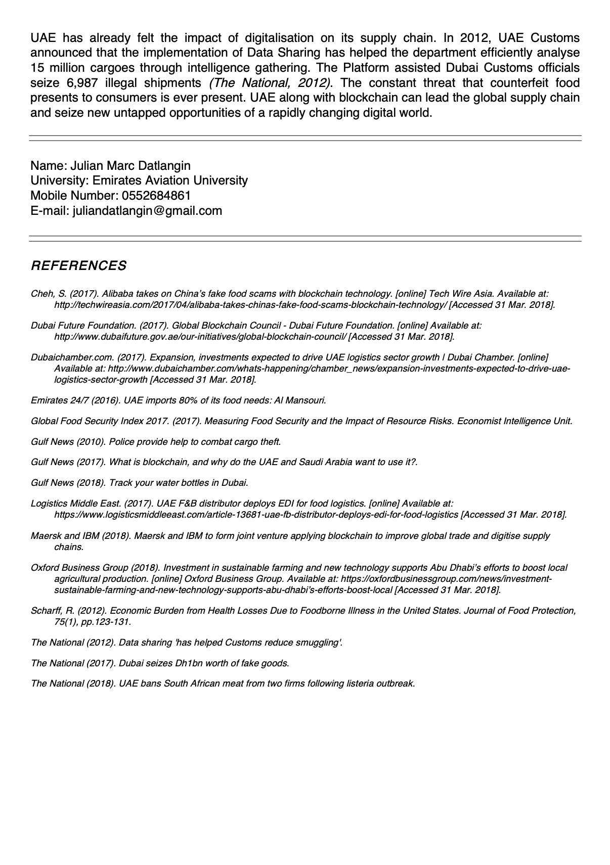 This is a case study about Consumer protection