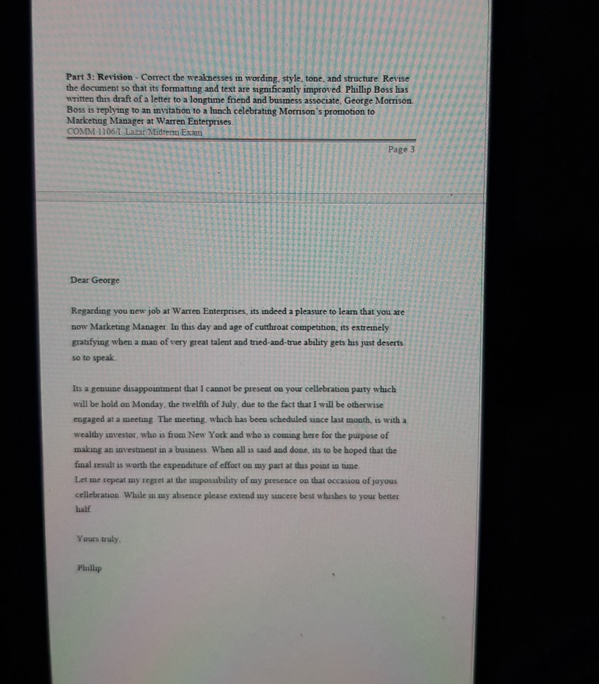 Part 3: Revision - Correct the weaknesses in