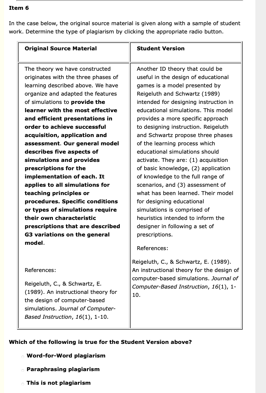 In the case below, the original source material