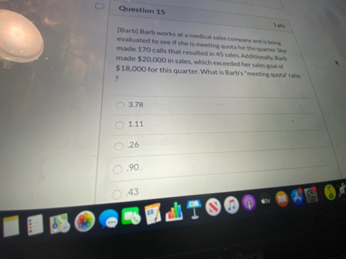 Question 6 1 pts [performance Performance