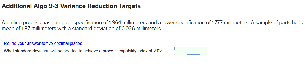 Additional Algo 9-3 Variance Reduction Targets A