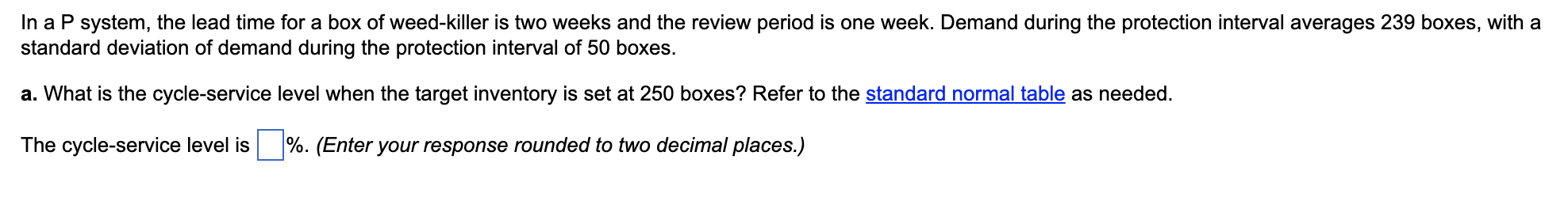 In a P system, the lead time for a box of