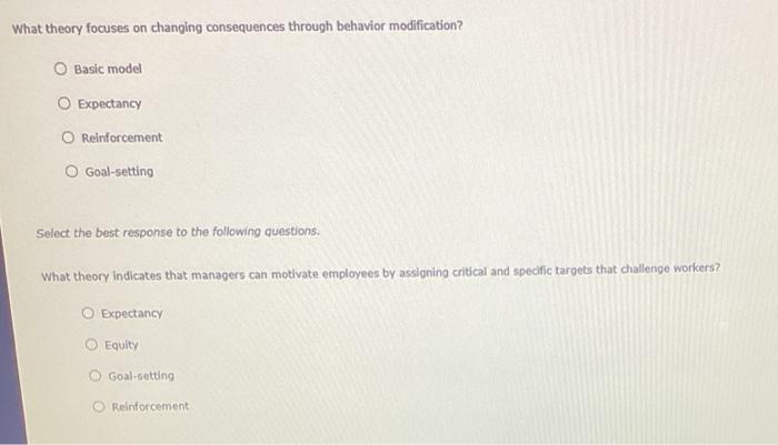 What theory focuses on changing consequences