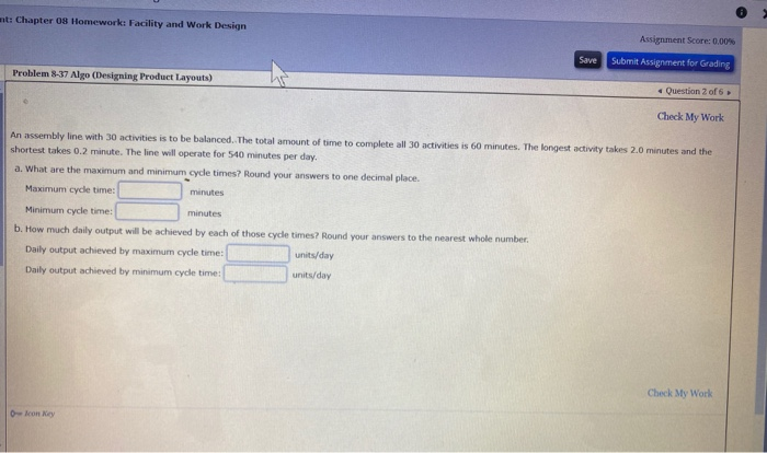 at: Chapter 08 Homework: Facility and Work Design
