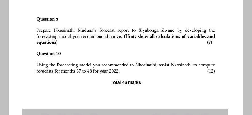 Topic: Forecasting Case 2: Sibanye Digital Cell