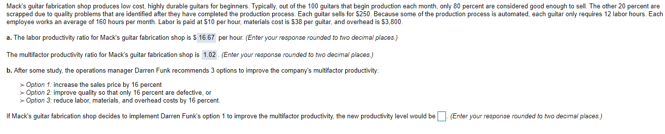 Only part b needs an answer. Mack's guitar