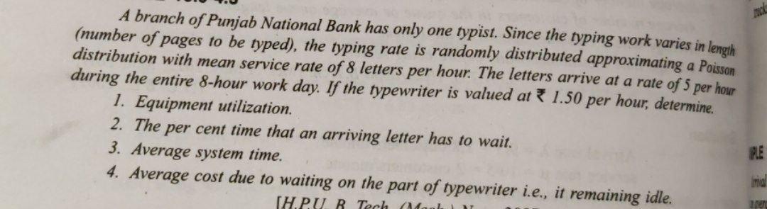 Operations Management A branch of Punjab National