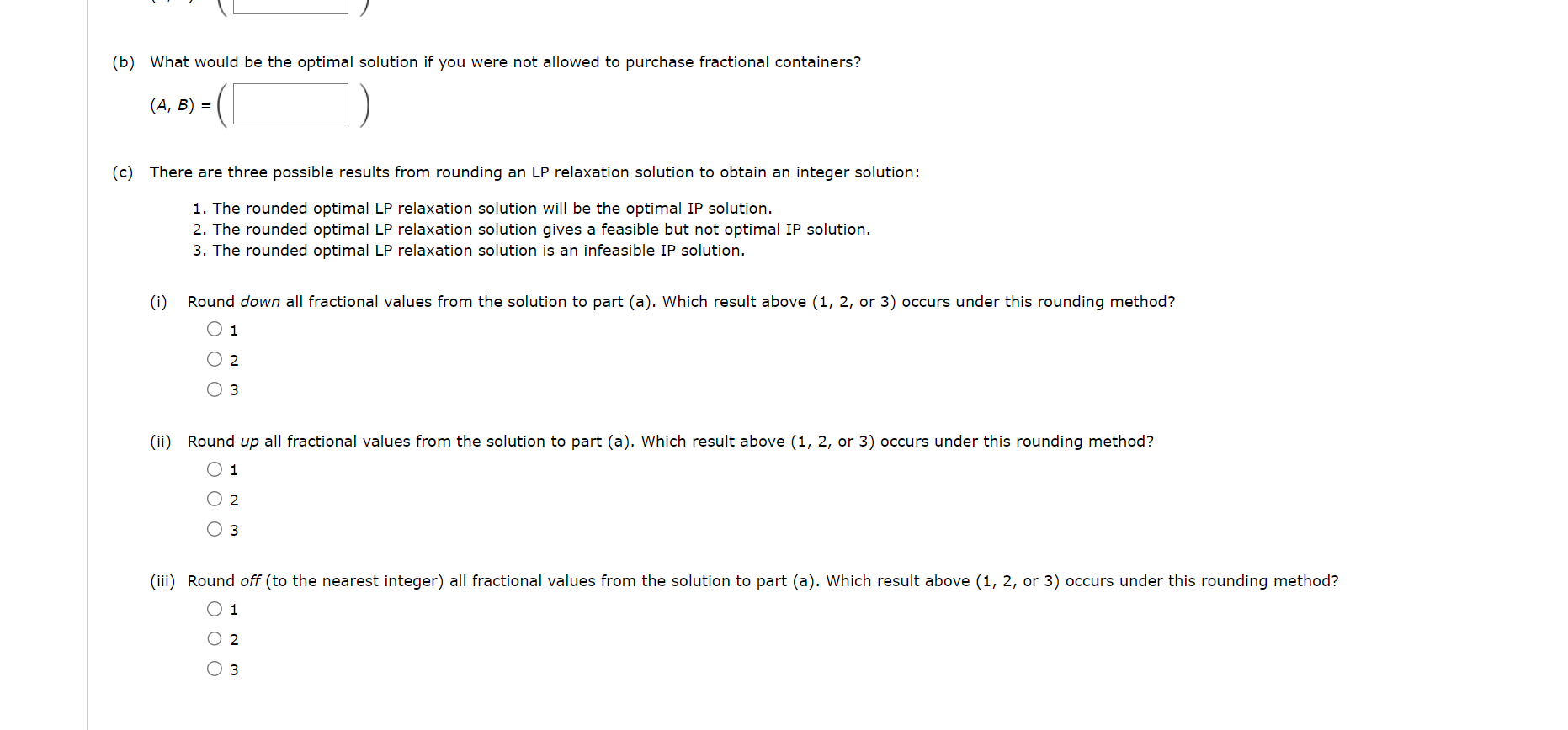 (Let A be the number of containers of grain A and