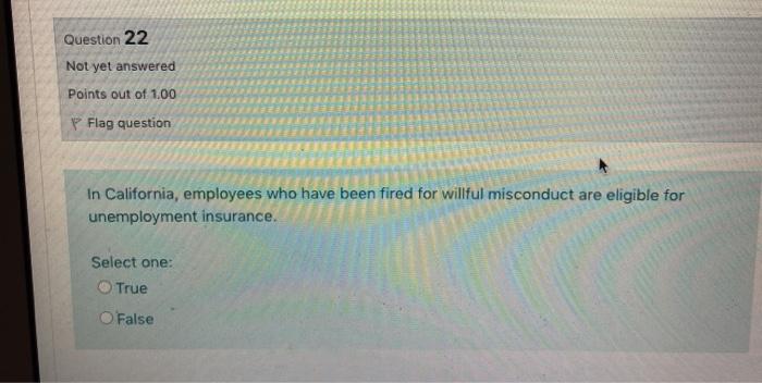 22 Question 22 Not yet answered Points out of