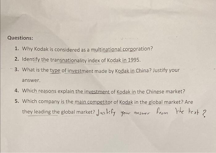 1-why kodak is considered as multinational
