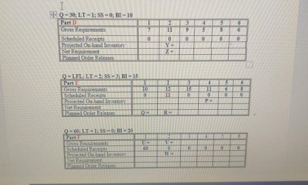 I + Q-30;LT = 1; SS = 0; BI - 10 Part D Grons