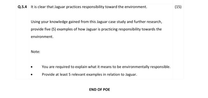 5.4 It is clear that Jaguar practices