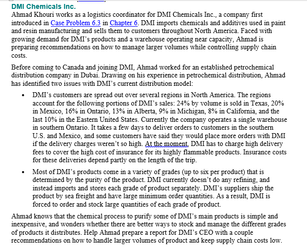 Case problem 6.3 in chapter 6 has nothing to do