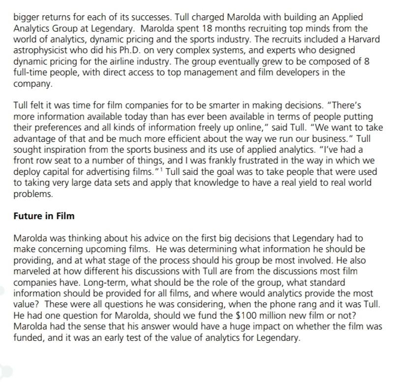 SUBJECT: DIGITAL BUSINESS Based on the case,