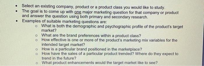 Select an existing company, product or a product